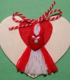 Heart Magnet with Red Heart Martenitsa